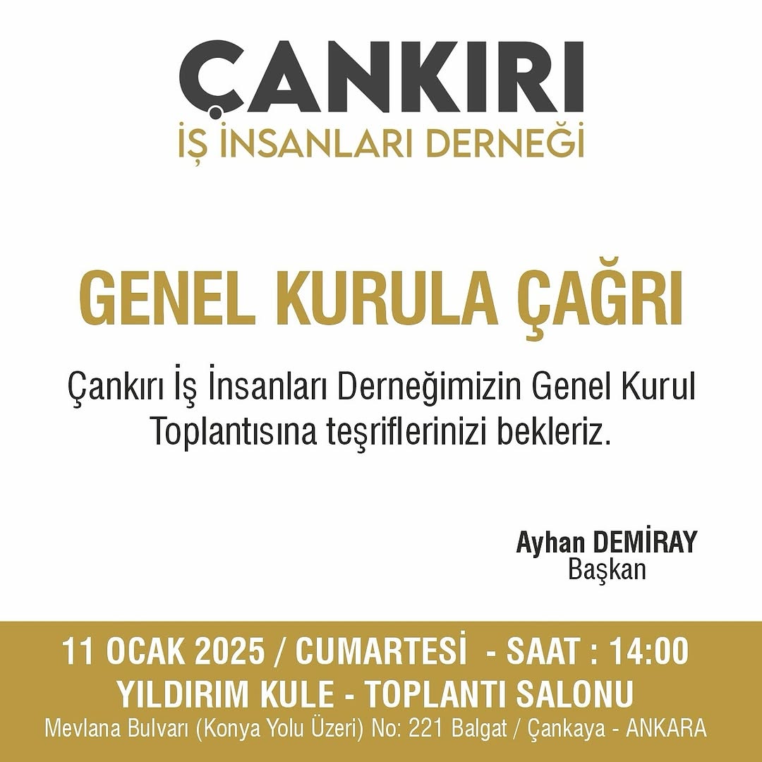2025 Genel Kurula Davet